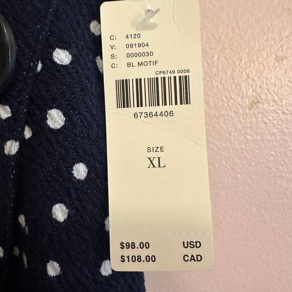 Maeve Anthropologie Blue Polka Dot Mini Skirt with Buttons NWT XL - Picture 5 of 8